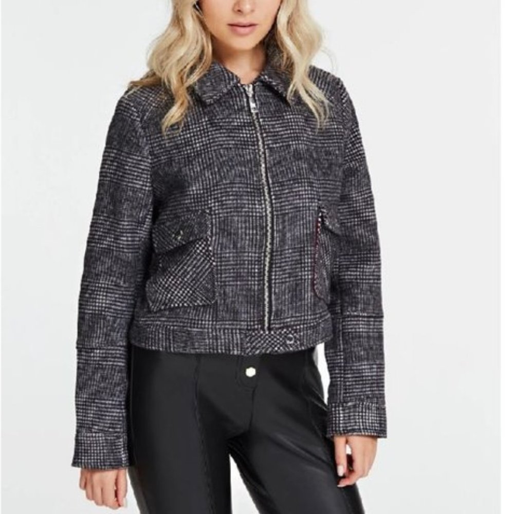 GUESS PRINCE OF WALES WOOL JACKET